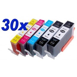 30 cartucce XL (10 nere + 20 colore) compatibili HP n° 364 XL