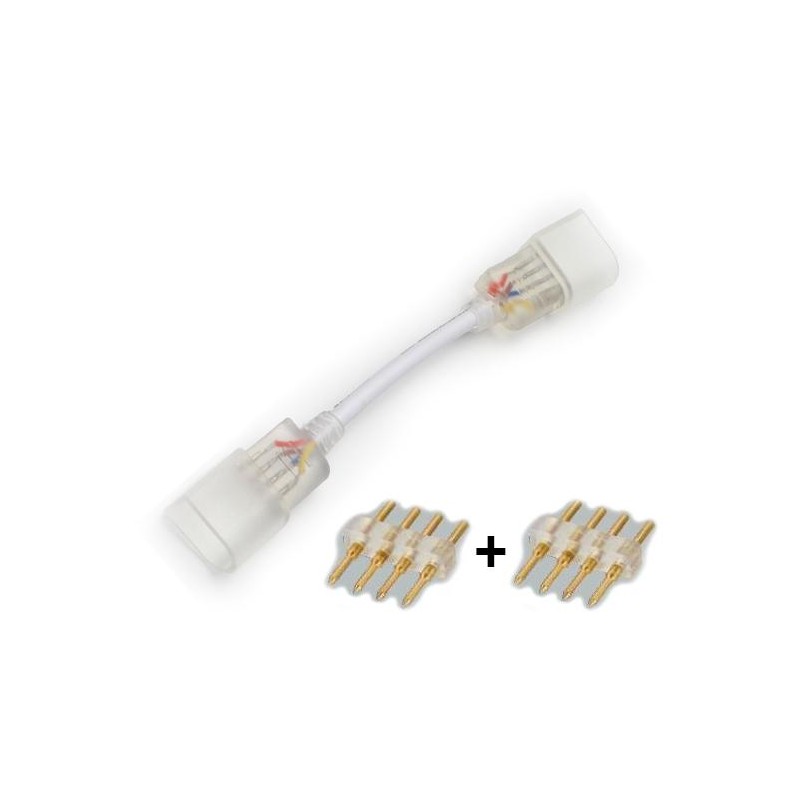 10x - 1 Connettore + 2 Pins per striscie colore RGB
